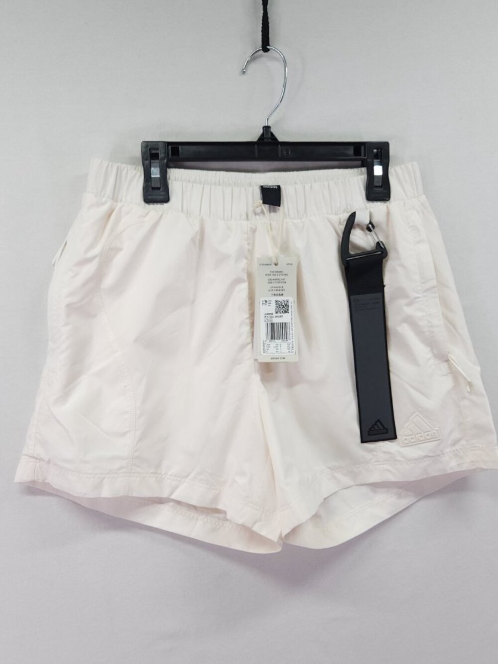adidas x Parley Womens XS Ivory ESC Athletic Running Shorts Zip Pockets 3.5"